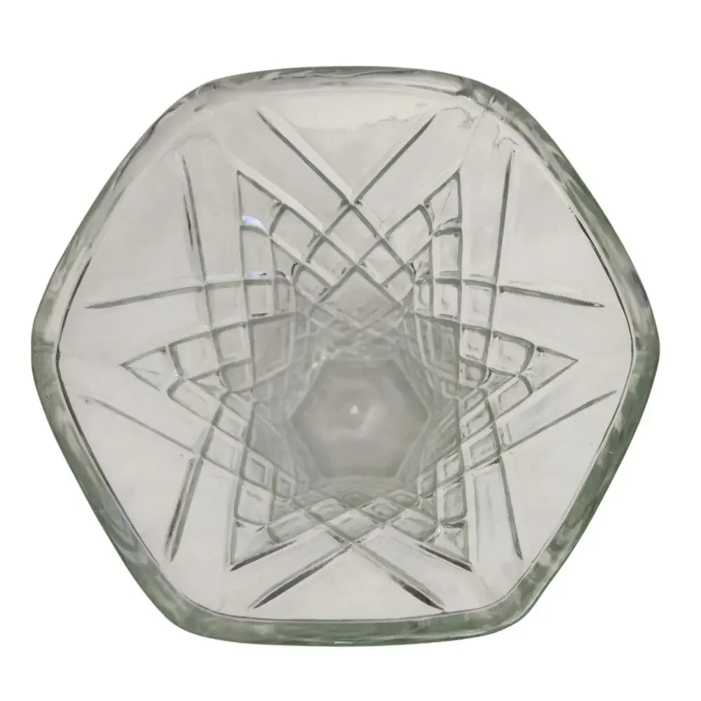 E.O. Brody Clear Diamond Pattern Glass Vase 8.5
